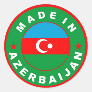 made in azerbaijan country flag label