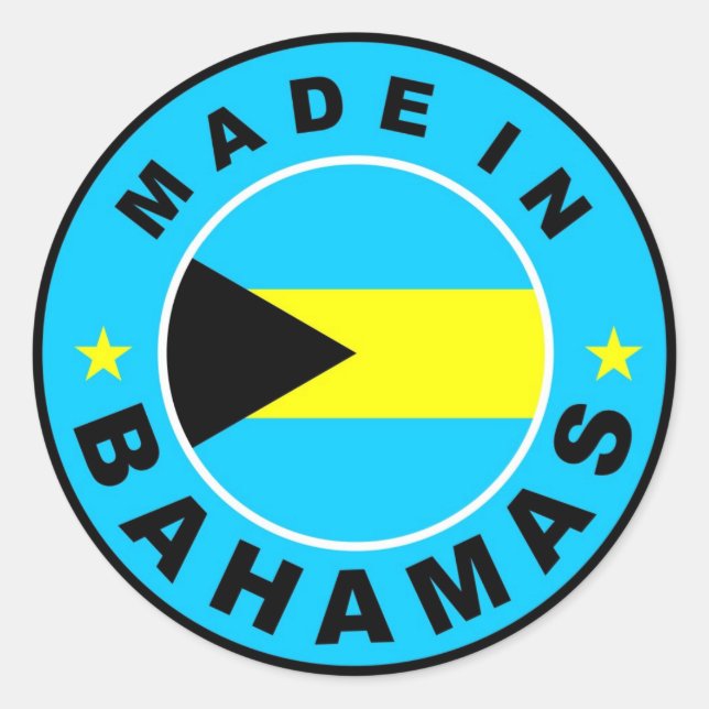 made in bahamas country flag label round stamp (Front)