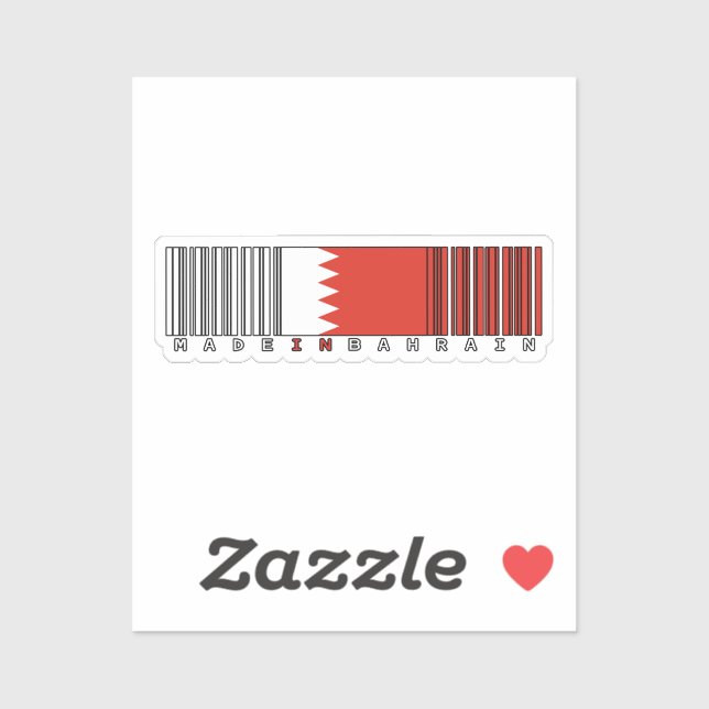 Made in Bahrain Barcode Flag Sticker (Sheet)