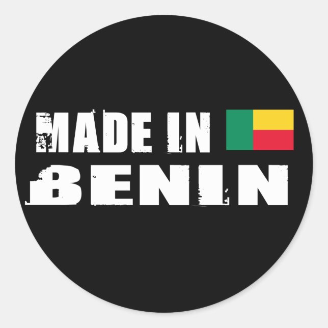 Made in Benin Classic Round Sticker (Front)