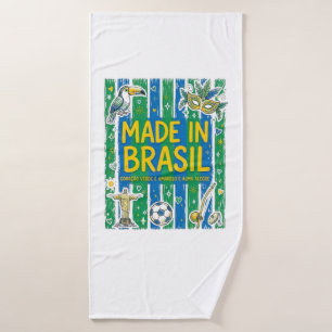 Made In Brasil Cultural Icons Colorful Design Bath Towel
