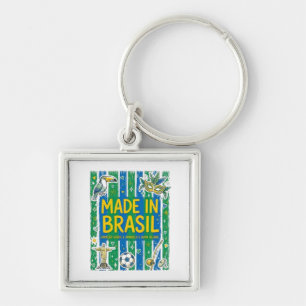 Made In Brasil Cultural Icons Colorful Design Key Ring