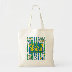Made In Brasil Cultural Icons Colorful Design Tote Bag