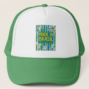 Made In Brasil Cultural Icons Colorful Design Trucker Hat