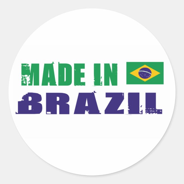 Made in Brazil Classic Round Sticker (Front)