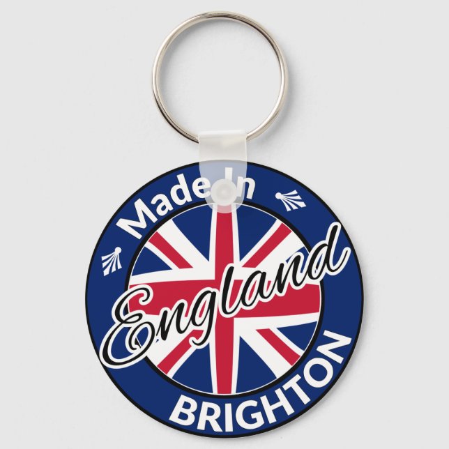 Made in Brighton England Union Jack Flag Key Ring (Front)