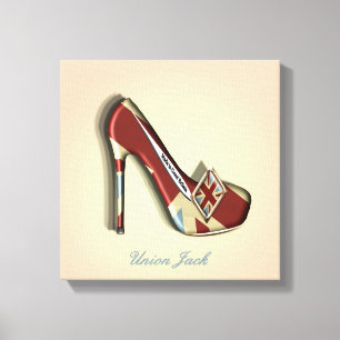 Made In Britain Union Jack Stiletto Shoe Canvas Print