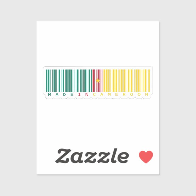 Made in Cameroon Barcode Flag Sticker (Sheet)