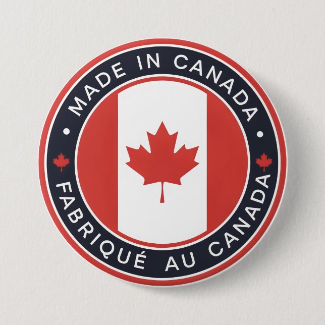Made in Canada 7.5 Cm Round Badge (Front)