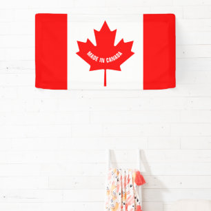 Made in Canada banner with Canadian flag