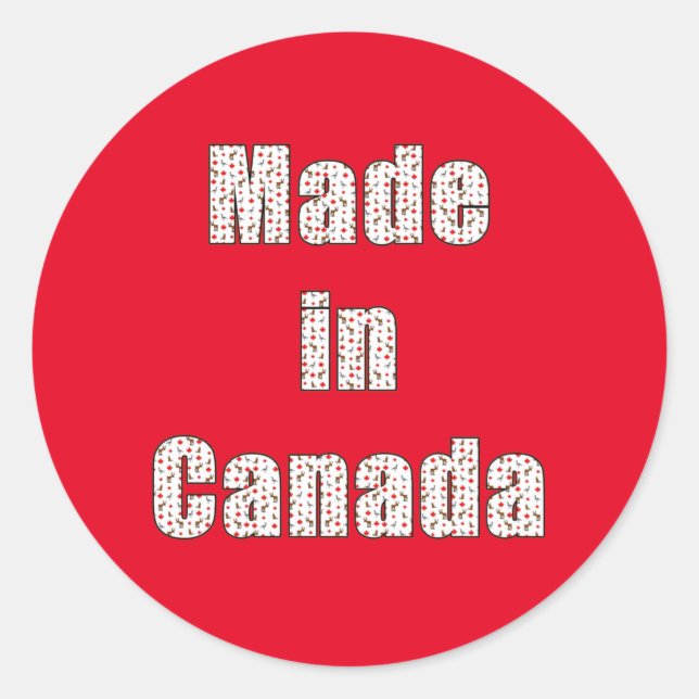 Made In Canada Classic Round Sticker (Front)