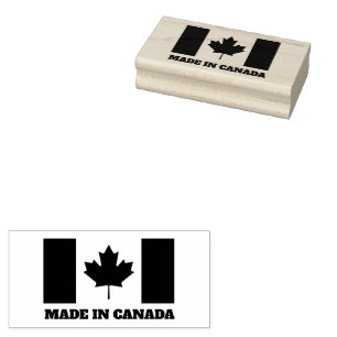 Made in Canada custom rubber stamp with flag