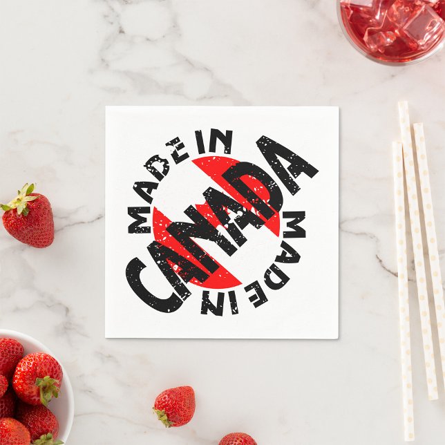 Made In Canada Label Paper Napkins (Creator Uploaded)