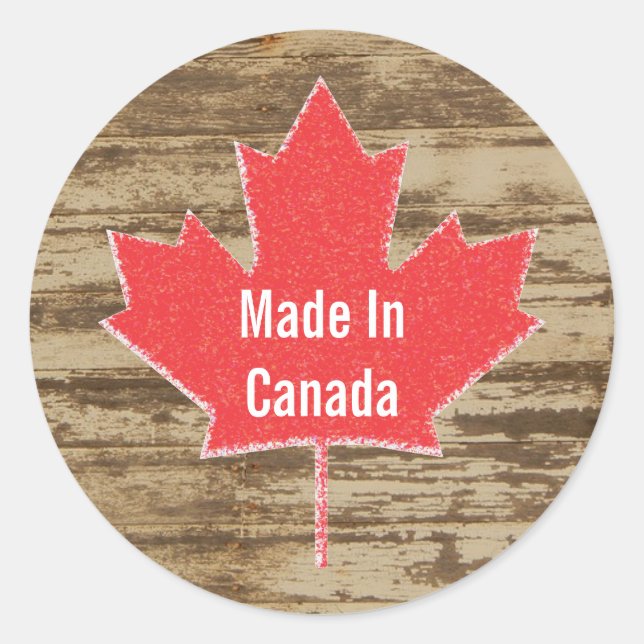 Made In Canada Rustic Sticker (Front)