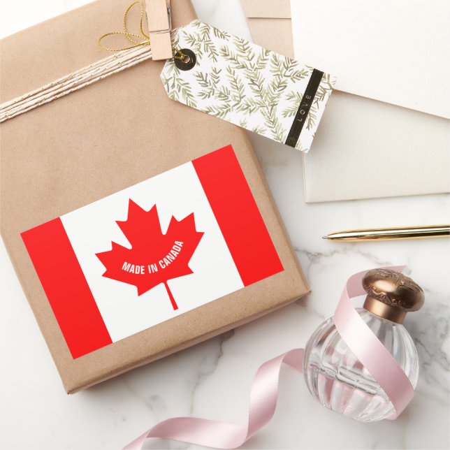 Made in Canada Stickers with Canadian flag (Gifting)