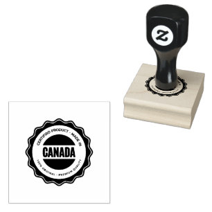 Made In Canada Wooden Bright Pink Ink Seal Office Rubber Stamp
