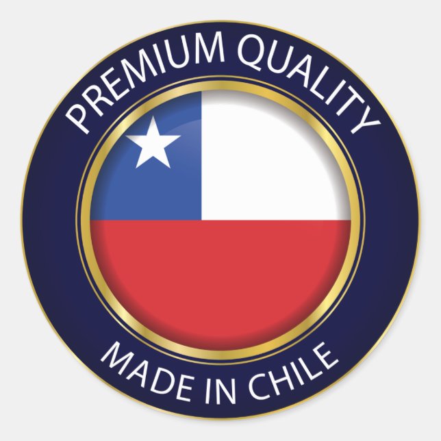 Made in Chile Flag, Simple Chilean Colours, Seal (Front)
