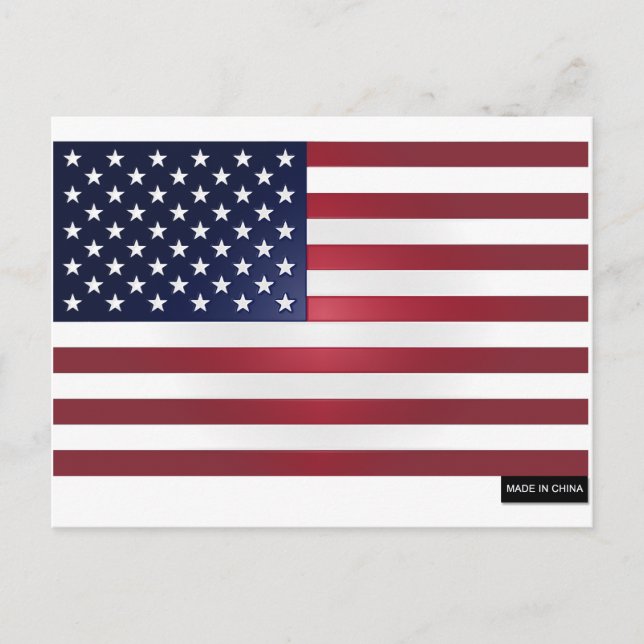 Made in China - US Flag Postcard (Front)
