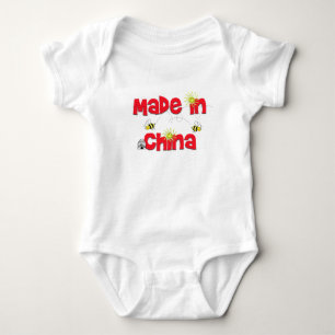 Made In China With Bees Baby Bodysuit