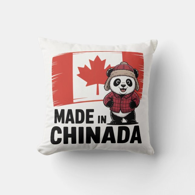 Made in Chinada Panda – Chinese Canadian Cushion (Front)