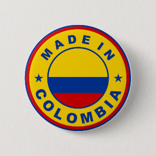 made in colombia country flag product label round 6 cm round badge