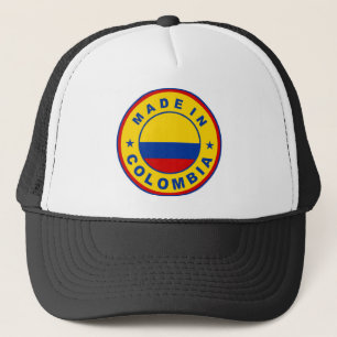 made in colombia country flag product label round trucker hat