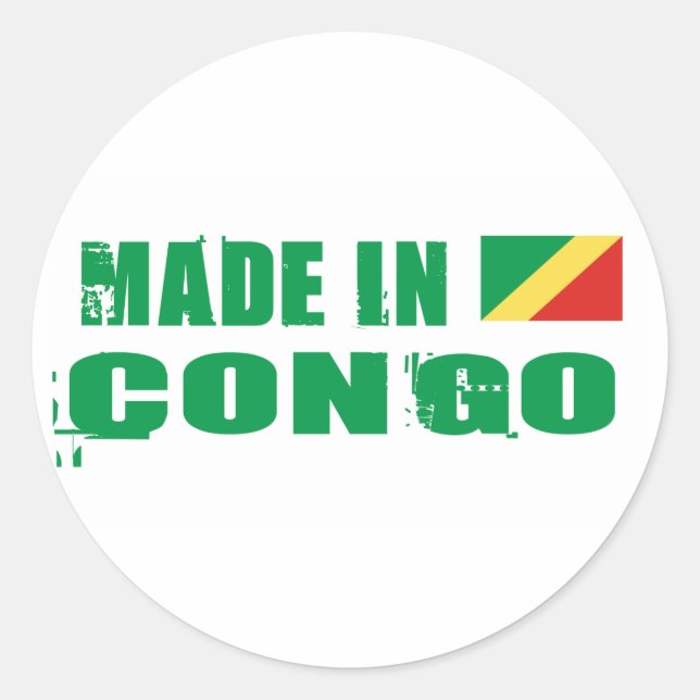 Made in Congo Classic Round Sticker (Front)