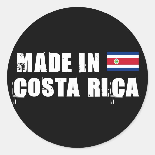 Made in Costa Rica Classic Round Sticker (Front)