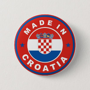 made in croatia country flag product label round 6 cm round badge