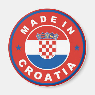 made in croatia country flag product label round magnet