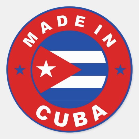 made in cuba country flag product label round