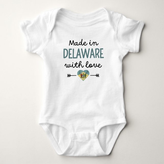 Made in Delaware with Love Baby Bodysuit (Front)