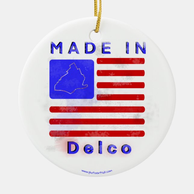 Made in Delco Ceramic Tree Decoration (Front)