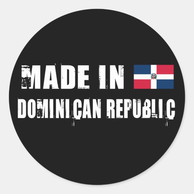 Made in Dominican Republic Classic Round Sticker (Front)