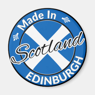 Made in Edinburgh Scotland Saltire Flag Magnet