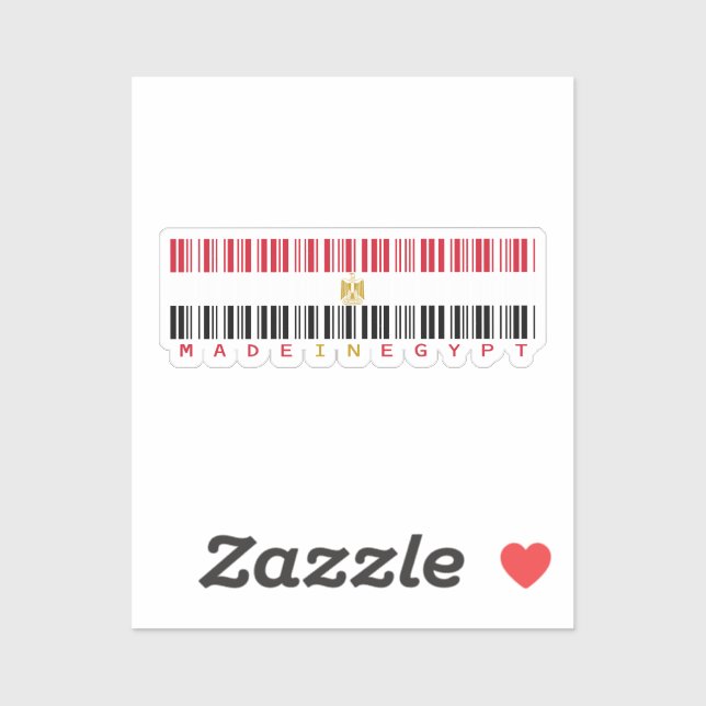 Made in Egypt Barcode Flag Sticker (Sheet)