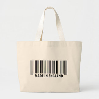 made in england bar code barcode large tote bag