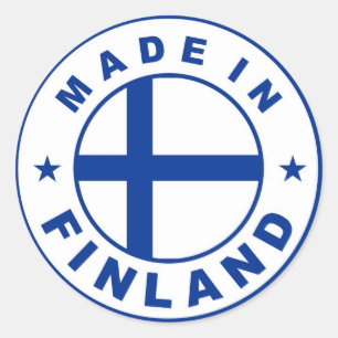 made in finland country flag label round stamp