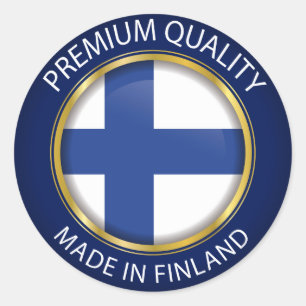 Made in Finland, Finnish Flag Classic Round Sticker