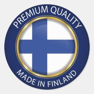 Made in Finland, Finnish Flag Classic Round Sticker