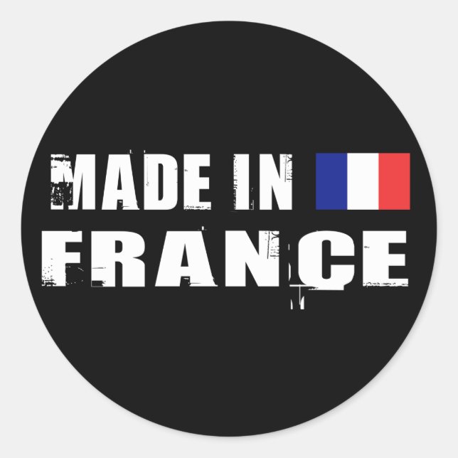 Made in France Classic Round Sticker (Front)