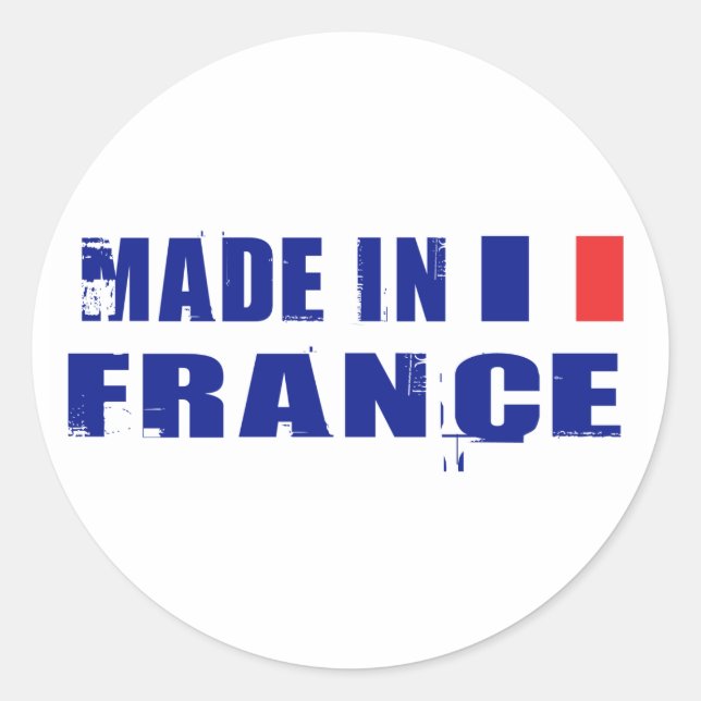 Made in France Classic Round Sticker (Front)