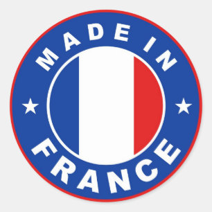 made in france country flag label round stamp