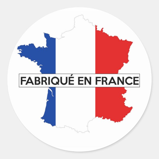 made in france country map flag label fabrique (Front)