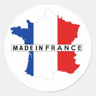 made in france country map flag product label