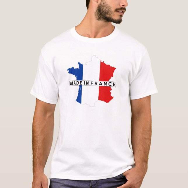 made in france country map flag product label T-Shirt (Front)