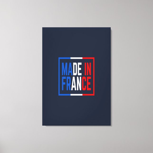 Made In France Wine Art Canvas Print (Front)