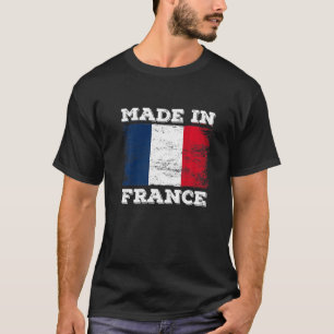 Made In France With French Flag  Graphic Cool Desi T-Shirt