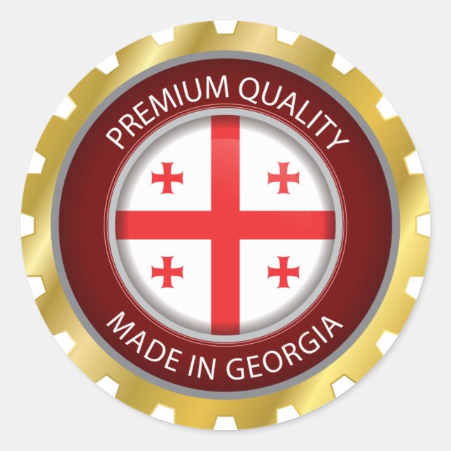 Made in Georgia Flag, Georgian Flag Seal Icon (Front)