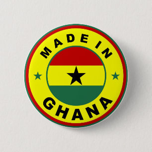 made in ghana country flag label round stamp 6 cm round badge